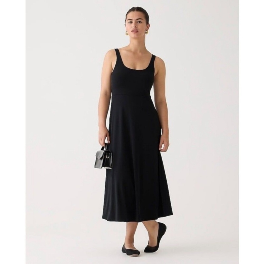 J. Crew Elliot Black Dress Matte Black Size XS NEW Style BS814 Tank Knit Casual